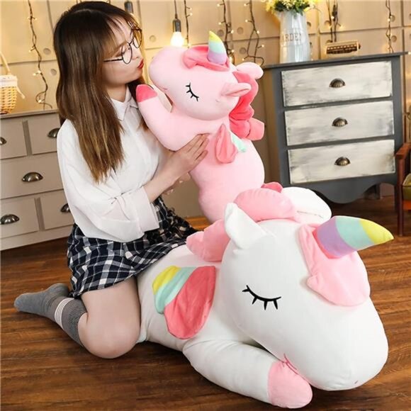 Unicorn Stuffed Animals, Soft Unicorn Plush Hugging Pillow Toy Gifts for Kids - Picture 6 of 7